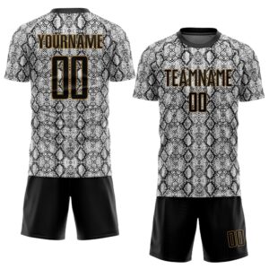 Black Black Old Gold Sublimation Snakeskin Soccer&hellip;