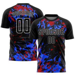 Black Black Royal Red Sublimation Soccer Uniform&hellip;