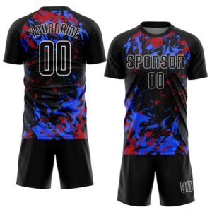 Black Black Royal Red Sublimation Soccer Uniform&hellip;