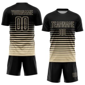 Black Cream Pinstripe Fade Fashion Sublimation Soccer&hellip;
