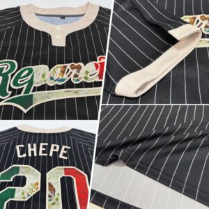 Black Cream Pinstripe Vintage Mexican Flag Two Button Unisex Softball Jersey Custom Team Softball Jersey 2 avito7.jpg