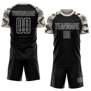 Black Cream White Snake Skin Sublimation Soccer&hellip;