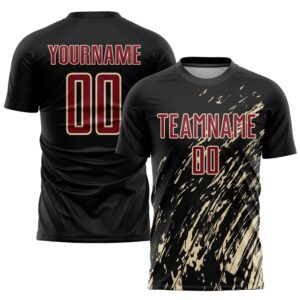 Black Crimson City Cream Sublimation Soccer Uniform&hellip;