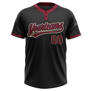 Black Crimson Cream Two Button Unisex Softball Jersey Custom Team Softball Jersey 2 xmaxax.jpg