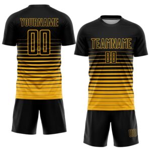 Black Gold Pinstripe Fade Fashion Sublimation Soccer&hellip;