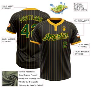 Black Gold Pinstripe Green Two Button Unisex Softball Jersey Custom Team Softball Jersey 3 i9d4bo.jpg