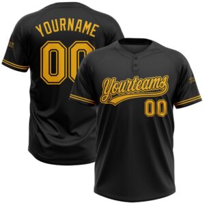 Black Gold Two Button Unisex Softball Jersey,&hellip;