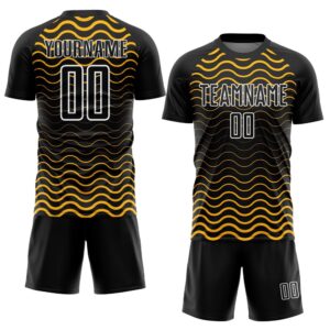 Black Gold White Geometric Lines Sublimation Soccer&hellip;
