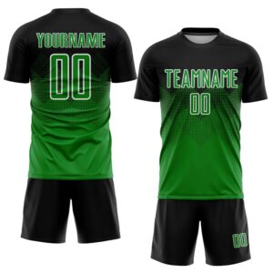 Black Grass Green White Sublimation Soccer Uniform&hellip;