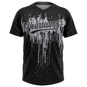 Black Gray 3D Pattern Dripping Splatter Art Two Button Unisex Softball Jersey Custom Team Softball Jersey 2 mobsis.jpg
