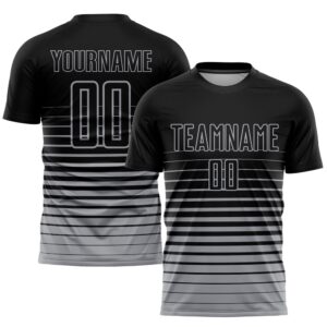 Black Gray Pinstripe Fade Fashion Sublimation Soccer&hellip;