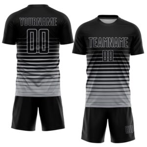 Black Gray Pinstripe Fade Fashion Sublimation Soccer&hellip;