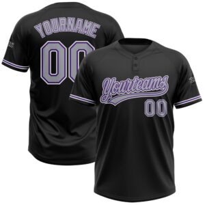 Black Gray Purple Two Button Unisex Softball&hellip;