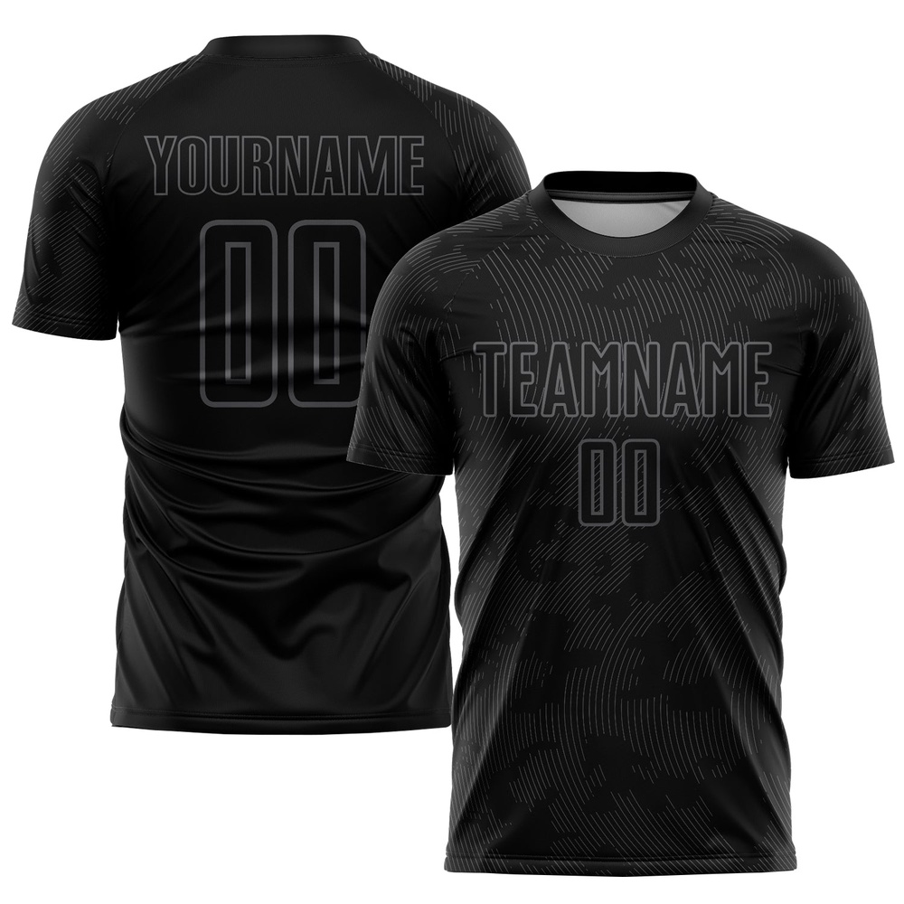 Black Gray Sublimation Soccer Uniform Jersey, Custom Team Soccer Jersey Shirt