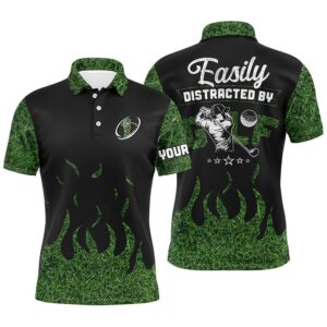 Black Green Grass Men’s Golf Polos Shirts&hellip;