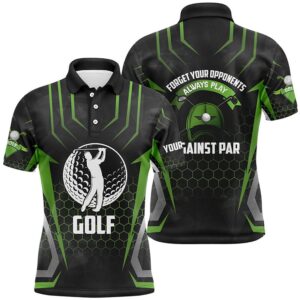 Black Green Men’s Golf Polo Shirt Custom&hellip;