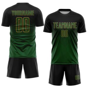 Black Green Old Gold Sublimation Soccer Uniform&hellip;