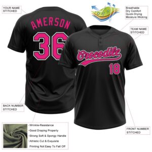 Black Hot Pink White Two Button Unisex Softball Jersey Custom Team Softball Jersey 3 hymive.jpg