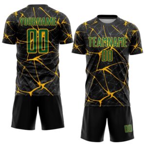Black Kelly Green Gold Sublimation Soccer Uniform&hellip;