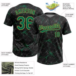 Black Kelly Green Old Gold 3D Pattern Abstract Network Two Button Unisex Softball Jersey Custom Team Softball Jersey 3 wqomha.jpg