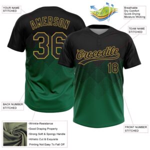 Black Kelly Green Old Gold 3D Pattern Gradient Square Shapes Two Button Unisex Softball Jersey Custom Team Softball Jersey 3 wglmkx.jpg
