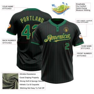 Black Kelly Green Pinstripe Old Gold Two Button Unisex Softball Jersey Custom Team Softball Jersey 3 m14kl4.jpg