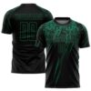 Black Kelly Green Pinstripe Fade Fashion Sublimation Soccer Uniform Jersey, Custom Team Soccer Jersey Shirt