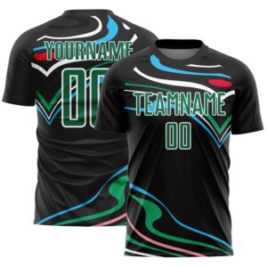 Black Kelly Green White Fluid Shapes Sublimation&hellip;