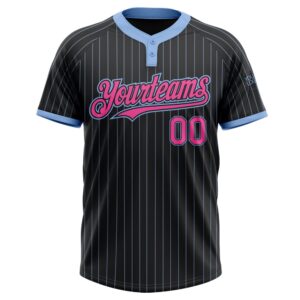 Black Light Blue Pinstripe Pink Two Button&hellip;
