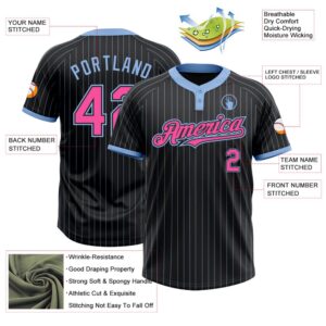 Black Light Blue Pinstripe Pink Two Button Unisex Softball Jersey Custom Team Softball Jersey 3 mgnbbl.jpg