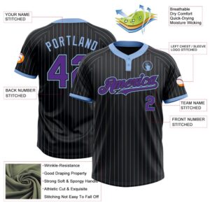 Black Light Blue Pinstripe Purple Two Button Unisex Softball Jersey Custom Team Softball Jersey 3 j1vhzl.jpg