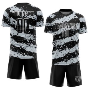 Black Light Gray White Splash Sublimation Soccer&hellip;