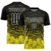 Black Light Yellow White Splash Sublimation Soccer Uniform Jersey, Custom Team Soccer Jersey Shirt