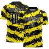 Black Light Yellow White Line Sublimation Soccer Uniform Jersey, Custom Team Soccer Jersey Shirt