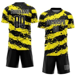 Black Light Yellow White Splash Sublimation Soccer&hellip;