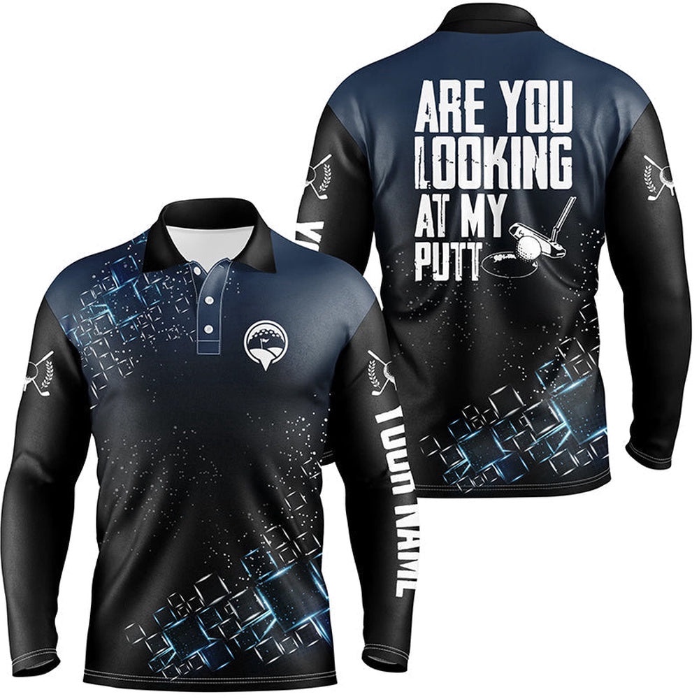 Black Men’s Golf Polo Shirt Custom Are You Looking At My Putt Men Golf Shirts For Men, Golf Polo Shirt, Golf Shirts