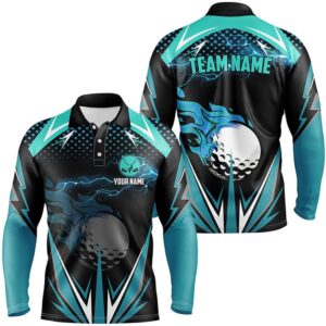 Black Men s Golf Polo Shirts Custom Cyan Blue Fire Lightning Team Golf Jerseys Golf Attire For Men Golf Polo Shirt Golf Shirts 2 celecz.jpg