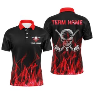 Black Men’s Golf Polo Shirts Custom Red&hellip;