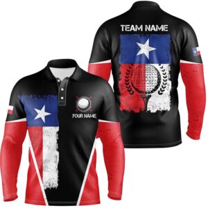 Black Men’s Golf Polo Shirts Vintage Texas&hellip;