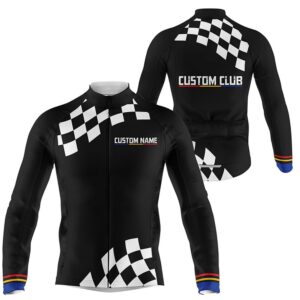 Black Mens Cycling Jersey Custom Name Bike&hellip;