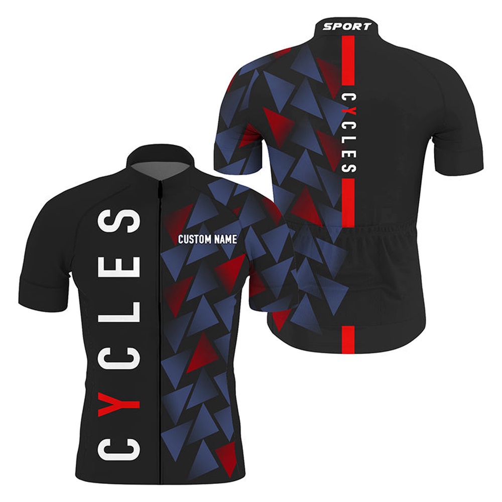 Black Mens Cycling Jersey With 3 Rear Pockets Custom Cycle Shirts Full Zip Bicycle Clothes, Custom Mono Cycling Jersey