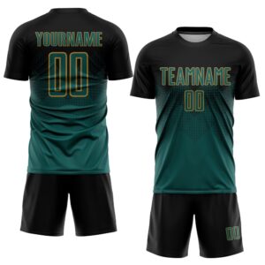 Black Midnight Green Old Gold Sublimation Soccer&hellip;