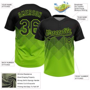 Black Neon Green 3D Pattern Gradient Square Shapes Two Button Unisex Softball Jersey Custom Team Softball Jersey 3 qnuxst.jpg