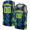 Black Neon Green Lightning Sublimation Soccer Uniform Jersey, Custom Team Soccer Jersey Shirt