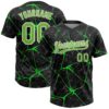 Black Neon Green Pink 3D Pattern Abstract Brush Stroke Two Button Unisex Softball Jersey, Custom Team Softball Jersey