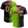 Black Neon Green Pink 3D Pattern Abstract Brush Stroke Two Button Unisex Softball Jersey, Custom Team Softball Jersey