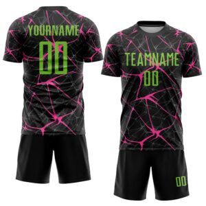 Black Neon Green Pink Sublimation Soccer Uniform&hellip;