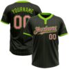 Black Neon Green Pink Gradient Fashion Two Button Unisex Softball Jersey, Custom Team Softball Jersey