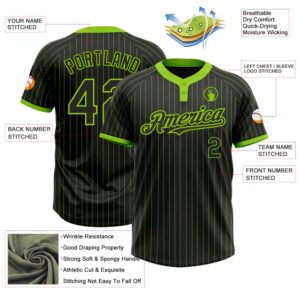 Black Neon Green Pinstripe Neon Green Two Button Unisex Softball Jersey Custom Team Softball Jersey 3 l1u0tb.jpg