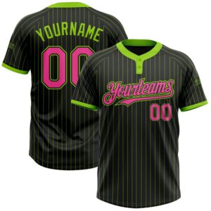 Black Neon Green Pinstripe Pink Two Button&hellip;
